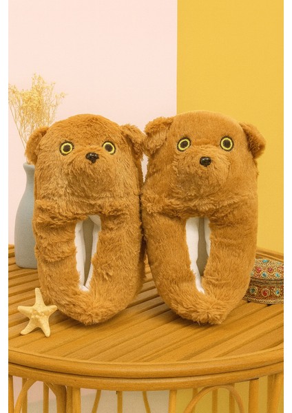 Barney Ayıcık Peluş Unisex Hayvanlı Panduf Ev Ayakkabısı Pufidik