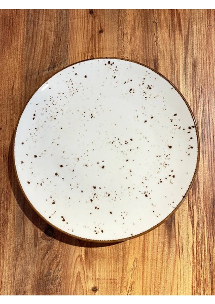 Ikili 30 cm Rustik Noktalı Porselen Servis Tabağı Seti – Büyük Boy modelleri