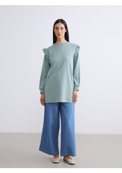 Yeni Sezon Bisiklet Yaka Kadın Sweatshirt Tunik fiyatları