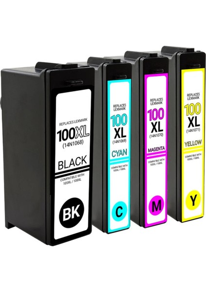 100XL 4 Renk Muadil Kartuş Seti Lınkjet PRO805 Wı-Fı Yazıcı Uyumlu