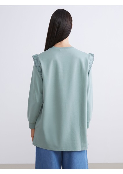 Yeni Sezon Bisiklet Yaka Kadın Sweatshirt Tunik fırsatları