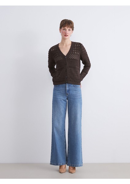 Yeni Sezon V Yaka Ajurlu Kadın Triko Hırka fiyatları