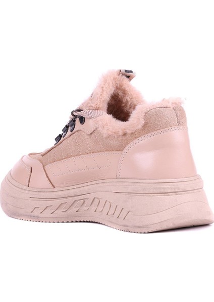 - Hakiki Deri Bej Rengi Kürklü Kadın Bot - 25102202 modelleri