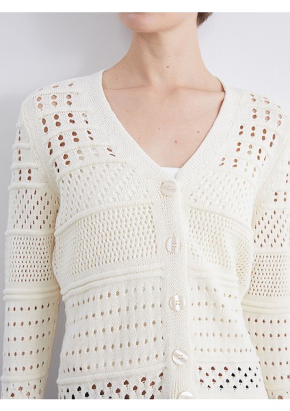 Yeni Sezon V Yaka Ajurlu Kadın Triko Hırka modelleri