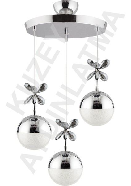 3'lü LED Kumandalı Krom Aydınlatma Seti, 3 Renk Seçeneğiyle Şık Tasarım