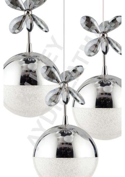 3'lü LED Kumandalı Krom Aydınlatma Seti, 3 Renk Seçeneğiyle Şık Tasarım