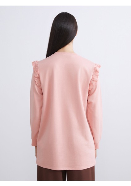 Yeni Sezon Bisiklet Yaka Kadın Sweatshirt Tunik fırsatları