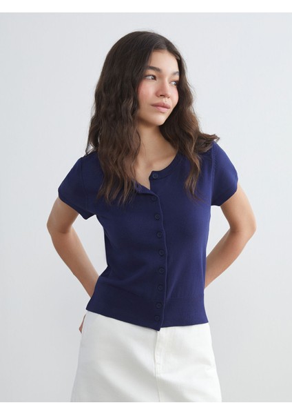 Yeni Sezon Bisiklet Yaka Kadın Triko Hırka