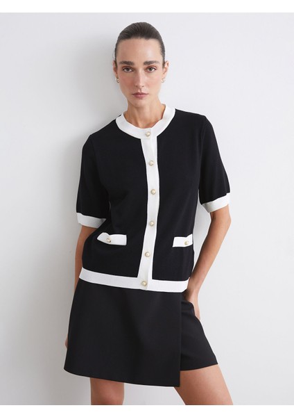 Yeni Sezon Bisiklet Yaka Kadın Triko Hırka