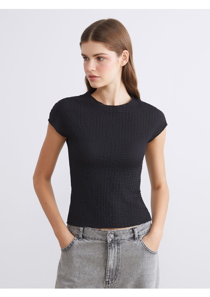 Yeni Sezon Bisiklet Yaka Dokulu Kadın Body