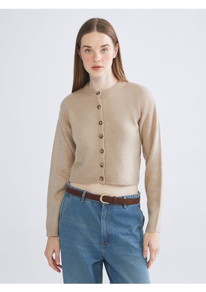 Yeni Sezon Bisiklet Yaka Kadın Triko Hırka