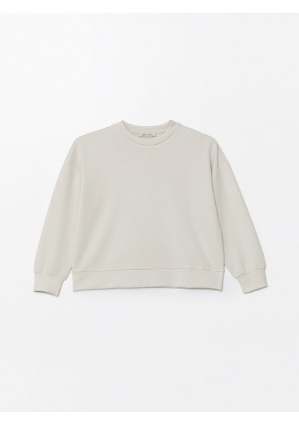 Yeni Sezon Bisiklet Yaka Düz Oversize Kadın Sweatshirt indirimleri