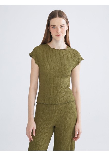 Yeni Sezon Bisiklet Yaka Dokulu Kadın Body