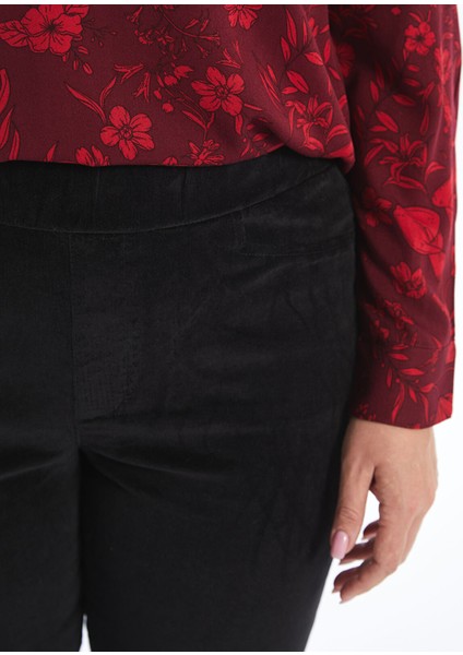 Yeni Sezon Beli Lastikli Kadife Kadın Pantolon modelleri