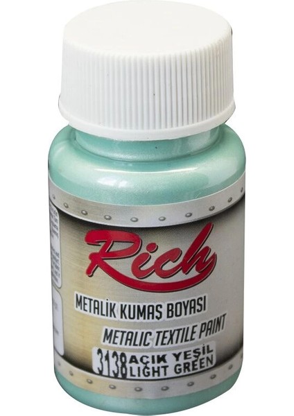 Metalik Kumaş Boyası 50 Cc. 3138 Açık Yeşil