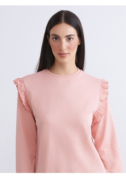 Yeni Sezon Bisiklet Yaka Kadın Sweatshirt Tunik