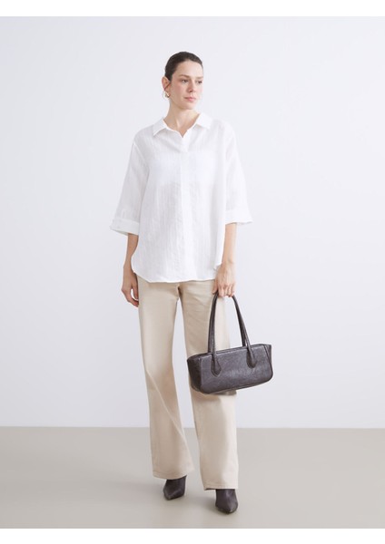 Yeni Sezon Gömlek Yaka Çizgili Oversize Bluz fiyatları