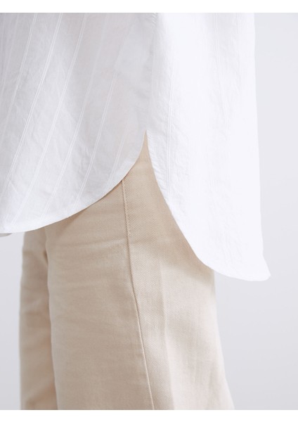 Yeni Sezon Gömlek Yaka Çizgili Oversize Bluz modelleri