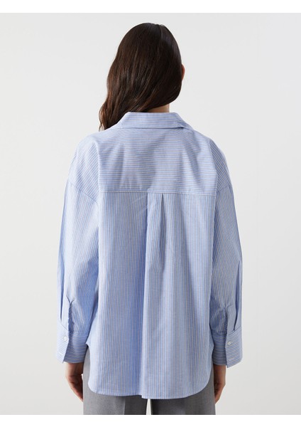 Yeni Sezon Çizgili Oversize Kadın Gömlek fırsatları