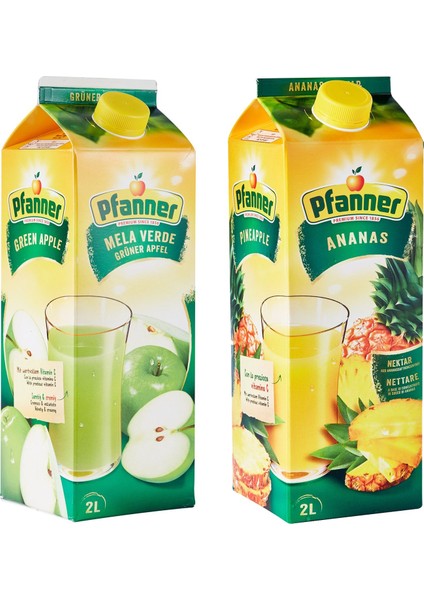 2 Lt Yeşil Elma ve Ananas Meyve Suyu 2 Li Paket
