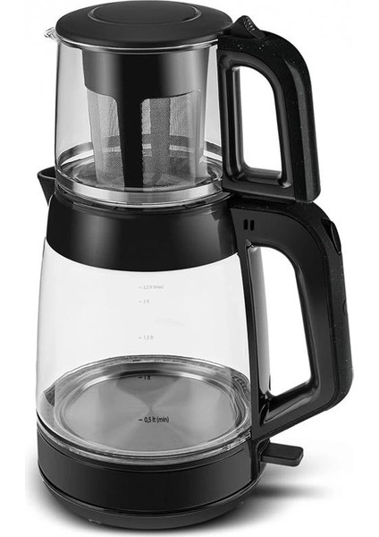 Glass Tea Xl 2 In 1 Cam Çay Makinesi Shiny Black fiyatları