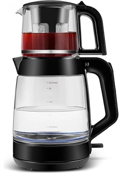 Glass Tea Xl 2 In 1 Cam Çay Makinesi Shiny Black modelleri