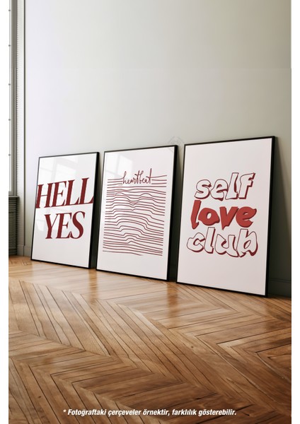 Modern Tipografi 3'lü Siyah Çerçeveli Poster, Tablo Seti No:26 fırsatları