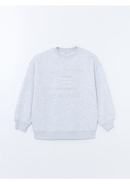 Yeni Sezon Bisiklet Yaka Nakışlı Oversize Kadın Kalın Sweatshirt indirimleri