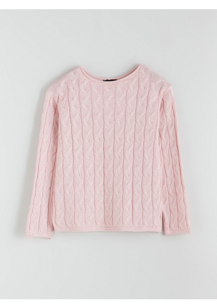 Yeni Sezon Kayık Yaka Kendinden Desenli Kadın Triko Kazak indirimleri