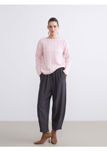 Yeni Sezon Kayık Yaka Kendinden Desenli Kadın Triko Kazak fiyatları