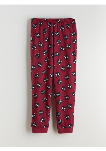 Yeni Sezon Bisiklet Yaka Baskılı Kadın Pijama Takımı fırsatları