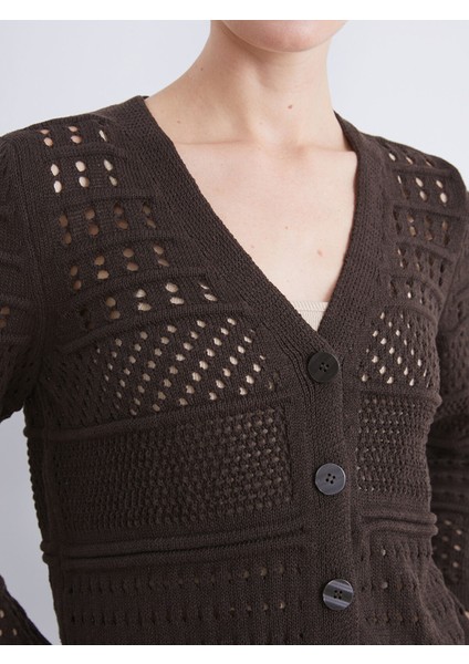 Yeni Sezon V Yaka Ajurlu Kadın Triko Hırka modelleri