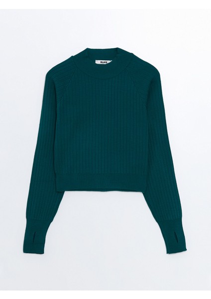 Yeni Sezon Yarım Balıkçı Yaka Dokulu Kadın Triko Kazak indirimleri