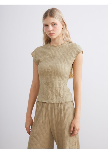 Yeni Sezon Bisiklet Yaka Dokulu Kadın Body