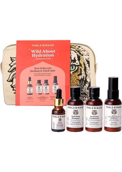 Wild About Hydration - Nemlendirici Rutin Seti, Orta - Kalın Telli Saçlar 14,4 ml + 3 x 50 ml