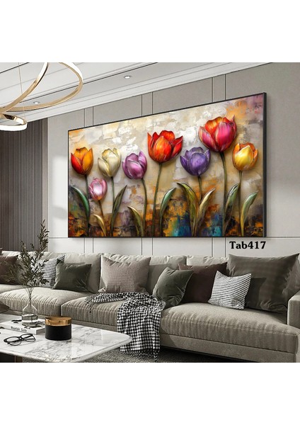 Güzel Renkli Laleler Kanvas (Led) Işıklı Tablo