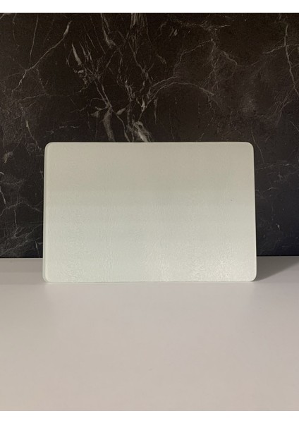 20X30CM - Buzlu Cam, Düz Beyaz - Kesme Tahtası - Sunumluk