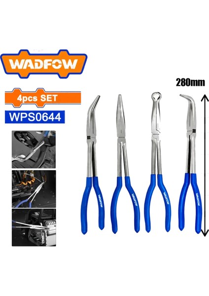 Wadfow 4 Lü Uzun Pense Seti 280MM Profesyonel