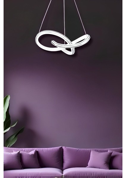 Nadya White Chrome Tek Renk Modern Sarkıt LED Avize
