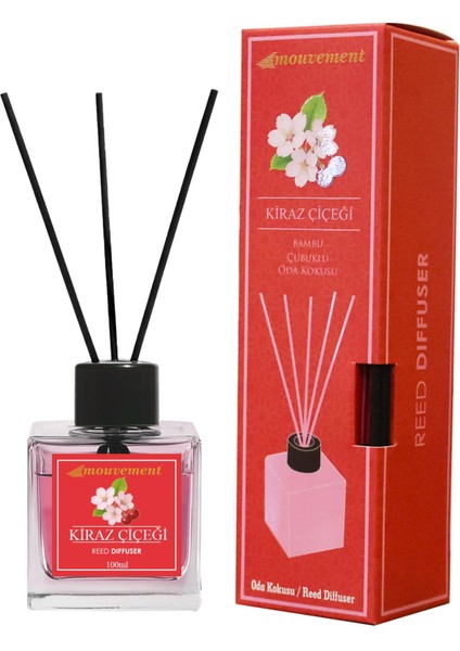 Kiraz Çiçeği 100 ml Bambu Çubuklu Oda Kokusu – Bahar Esintisiyle Canlılık Yaratın