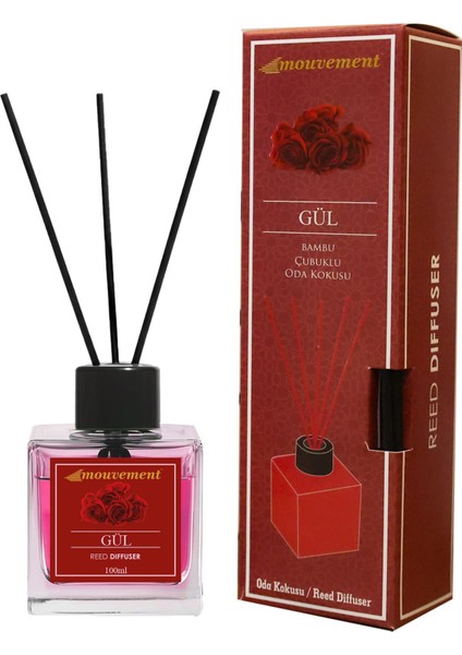 Gül Kokusu 100 ml Bambu Çubuklu Oda Kokusu – Klasik ve Romantik Bir Ferahlık