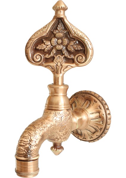 Desenli Perlatörlü Bakır Osmanlı Musluk