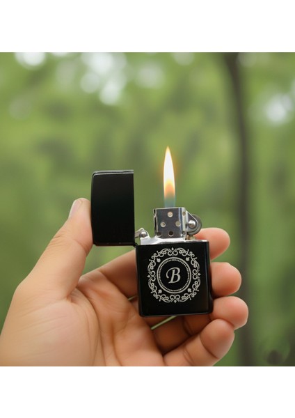 B Harfli Kişiye Özel Harf Baskılı Benzinli Çakmak