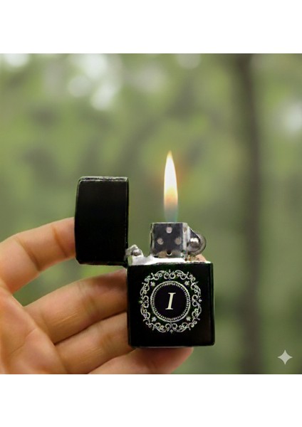 I Harfli Kişiye Özel Harf Baskılı Benzinli Çakmak
