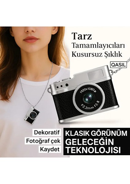 Vintage Mini Dijital Fotgraf Makinesi 1080P 0.96 Inç Ekranlı LED Işıkl