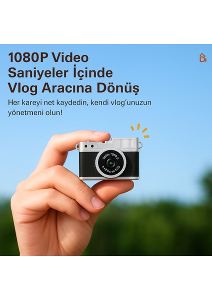 Vintage Mini Dijital Fotgraf Makinesi 1080P 0.96 Inç Ekranlı LED Işıkl modelleri