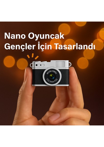 Vintage Mini Dijital Fotgraf Makinesi 1080P 0.96 Inç Ekranlı LED Işıkl