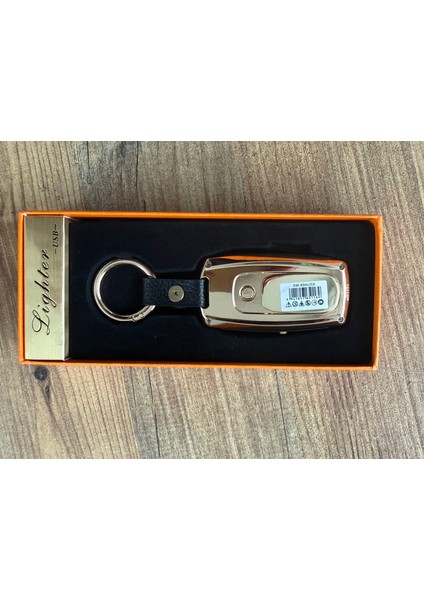 Altın Renk Saatli Anahtarlık USB Şarjlı Çakmak