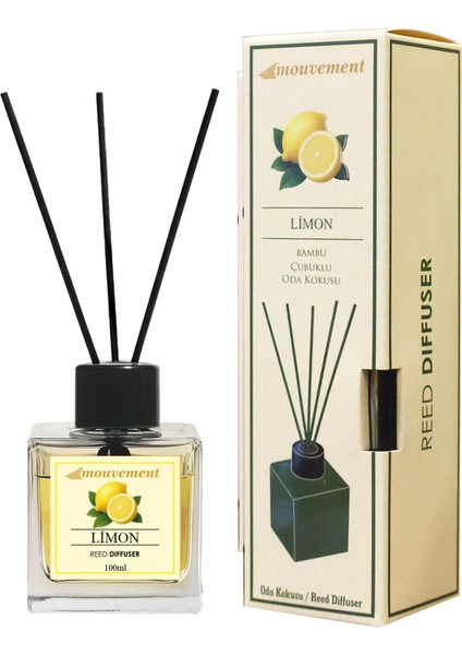 Limon Ferahlığı 100 ml Bambu Çubuklu Oda Kokusu – Evinize Canlılık ve Enerji Katın