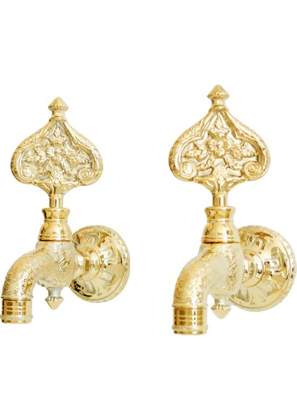Ikili Desenli Perlatörlü Sarı Osmanlı Musluk